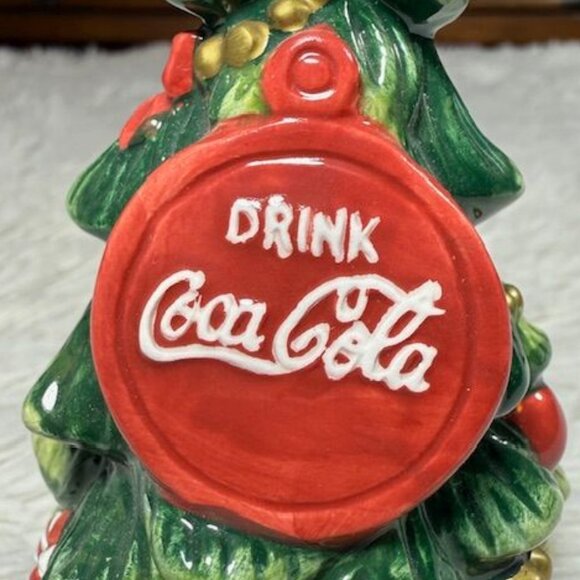 Vintage Coca-Cola Ceramic Santa and Christmas Tree Salt and Pepper Shakers Set - Picture 8 of 15